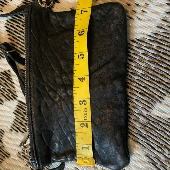 Classic Black Textured Leather Crossbody Bag - Picture 6 of 7